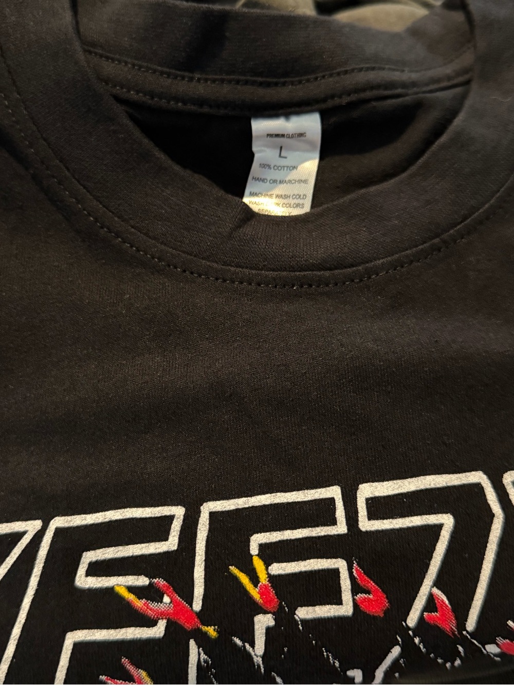 Yeezy Black Short-Sleeve Graphic Tee with Multicolor Skull Headdress - NWOT - Picture 2 of 2